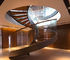 Крытая/на открытом воздухе современная изогнутая проступь лестницы деревянная закалила стеклянный Дурабле перил