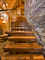 Одиночные лестницы твердой древесины стрингера прочные с автоматическим освещая деревянным шагом приведенным
