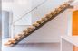 Стеклянная/стальная установка формы ДИИ стрингера у квадрата углерода лестниц твердой древесины перил